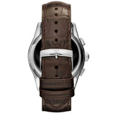 Buy Shop Emporio Armani Valente Chronograph Amber Dial Brown Leather Strap Watch For Men - AR1634 USA Online