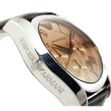 Buy Shop Emporio Armani Valente Chronograph Amber Dial Brown Leather Strap Watch For Men - AR1634 USA Online