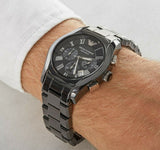 Buy Shop Emporio Armani Valente Chronograph Black Dial Black Ceramic Strap Watch For Men - AR1400 USA Online