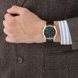 Buy Shop Emporio Armani Valente Chronograph Black Dial Black Leather Strap Watch For Men - AR1633 USA Online