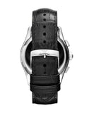 Buy Shop Emporio Armani Valente Chronograph Black Dial Black Leather Strap Watch For Men - AR1633 USA Online