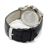 Buy Shop Emporio Armani Valente Chronograph Black Dial Black Leather Strap Watch For Men - AR1633 USA Online