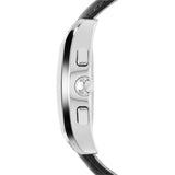 Buy Shop Emporio Armani Valente Chronograph Black Dial Black Leather Strap Watch For Men - AR1633 USA Online
