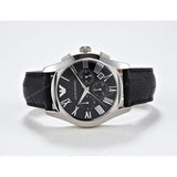 Buy Shop Emporio Armani Valente Chronograph Black Dial Black Leather Strap Watch For Men - AR1633 USA Online