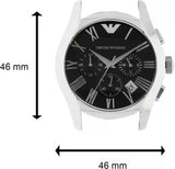 Buy Shop Emporio Armani Valente Chronograph Black Dial Black Leather Strap Watch For Men - AR1633 USA Online