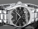 Buy Shop Emporio Armani Valente Chronograph Black Dial Silver Stainless Steel Watch For Men - AR0673 USA Online