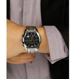 Buy Shop Emporio Armani Valente Chronograph Black Dial Silver Stainless Steel Watch For Men - AR0673 USA Online