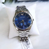 Buy Shop Emporio Armani Valente Chronograph Blue Dial Silver Steel Strap Watch For Men - AR1789 USA Online
