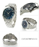 Buy Shop Emporio Armani Valente Chronograph Blue Dial Silver Steel Strap Watch For Men - AR1789 USA Online