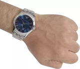 Buy Shop Emporio Armani Valente Chronograph Blue Dial Silver Steel Strap Watch For Men - AR1789 USA Online