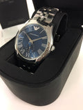 Buy Shop Emporio Armani Valente Chronograph Blue Dial Silver Steel Strap Watch For Men - AR1789 USA Online