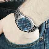 Buy Shop Emporio Armani Valente Chronograph Blue Dial Silver Steel Strap Watch For Men - AR1789 USA Online
