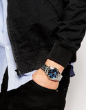 Buy Shop Emporio Armani Valente Chronograph Blue Dial Silver Steel Strap Watch For Men - AR1789 USA Online