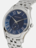 Buy Shop Emporio Armani Valente Chronograph Blue Dial Silver Steel Strap Watch For Men - AR1789 USA Online