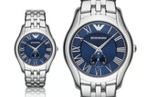 Buy Shop Emporio Armani Valente Chronograph Blue Dial Silver Steel Strap Watch For Men - AR1789 USA Online