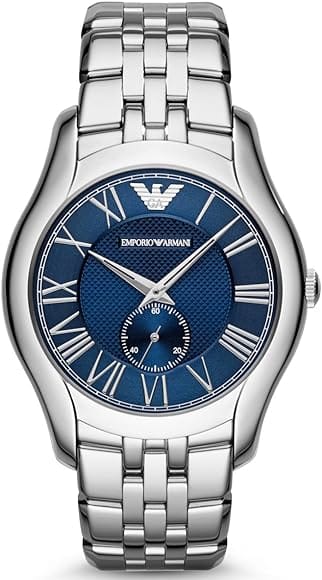 Buy Shop Emporio Armani Valente Chronograph Blue Dial Silver Steel Strap Watch For Men - AR1789 USA Online