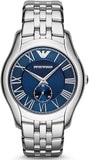 Buy Shop Emporio Armani Valente Chronograph Blue Dial Silver Steel Strap Watch For Men - AR1789 USA Online