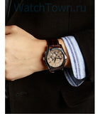 Buy Shop Emporio Armani Valente Chronograph Brown Dial Brown Leather Strap Watch For Men - AR0671 USA Online
