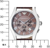Buy Shop Emporio Armani Valente Chronograph Brown Dial Brown Leather Strap Watch For Men - AR0671 USA Online