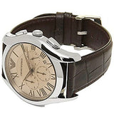 Buy Shop Emporio Armani Valente Chronograph Brown Dial Brown Leather Strap Watch For Men - AR1785 USA Online