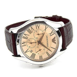 Buy Shop Emporio Armani Valente Chronograph Brown Dial Brown Leather Strap Watch For Men - AR1785 USA Online