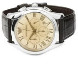 Buy Shop Emporio Armani Valente Chronograph Brown Dial Brown Leather Strap Watch For Men - AR1785 USA Online
