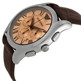Buy Shop Emporio Armani Valente Chronograph Brown Dial Brown Leather Strap Watch For Men - AR1785 USA Online