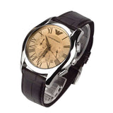 Buy Shop Emporio Armani Valente Chronograph Brown Dial Brown Leather Strap Watch For Men - AR1785 USA Online