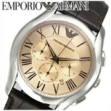 Buy Shop Emporio Armani Valente Chronograph Brown Dial Brown Leather Strap Watch For Men - AR1785 USA Online