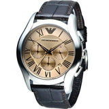 Buy Shop Emporio Armani Valente Chronograph Brown Dial Brown Leather Strap Watch For Men - AR1785 USA Online