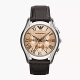 Buy Shop Emporio Armani Valente Chronograph Brown Dial Brown Leather Strap Watch For Men - AR1785 USA Online