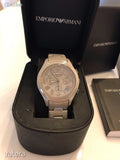 Buy Shop Emporio Armani Valente Chronograph Grey Dial Grey Steel Strap Watch For Men - AR1460 USA Online