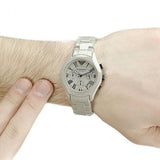 Buy Shop Emporio Armani Valente Chronograph Grey Dial Grey Steel Strap Watch For Men - AR1460 USA Online