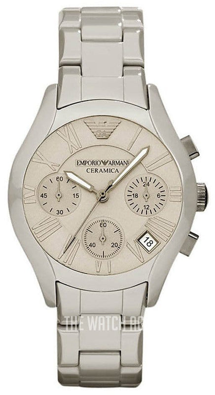 Buy Shop Emporio Armani Valente Chronograph Grey Dial Grey Steel Strap Watch For Men - AR1460 USA Online