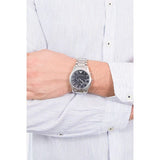 Buy Shop Emporio Armani Valente Chronograph Quartz Black Dial Silver Steel Strap Watch For Men - AR11083 USA Online