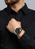 Buy Shop Emporio Armani Valente Chronograph Quartz Black Dial Silver Steel Strap Watch For Men - AR11083 USA Online