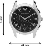 Buy Shop Emporio Armani Valente Chronograph Quartz Black Dial Silver Steel Strap Watch For Men - AR11083 USA Online