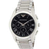 Buy Shop Emporio Armani Valente Chronograph Quartz Black Dial Silver Steel Strap Watch For Men - AR11083 USA Online
