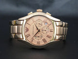 Buy Shop Emporio Armani Valente Chronograph Rose Gold Dial Rose Gold Steel Strap Watch For Men - AR0365 USA Online