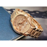 Buy Shop Emporio Armani Valente Chronograph Rose Gold Dial Rose Gold Steel Strap Watch For Men - AR0365 USA Online