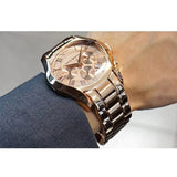 Buy Shop Emporio Armani Valente Chronograph Rose Gold Dial Rose Gold Steel Strap Watch For Men - AR0365 USA Online