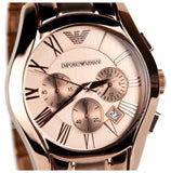 Buy Shop Emporio Armani Valente Chronograph Rose Gold Dial Rose Gold Steel Strap Watch For Men - AR0365 USA Online