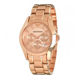 Buy Shop Emporio Armani Valente Chronograph Rose Gold Dial Rose Gold Steel Strap Watch For Men - AR0365 USA Online