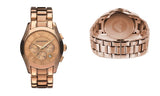 Buy Shop Emporio Armani Valente Chronograph Rose Gold Dial Rose Gold Steel Strap Watch For Men - AR0365 USA Online