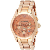 Buy Shop Emporio Armani Valente Chronograph Rose Gold Dial Rose Gold Steel Strap Watch For Men - AR0365 USA Online