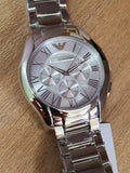 Buy Shop Emporio Armani Valente Chronograph Silver Dial Silver Steel Strap Watch For Men - AR11081 USA Online