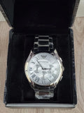 Buy Shop Emporio Armani Valente Chronograph Silver Dial Silver Steel Strap Watch For Men - AR11081 USA Online