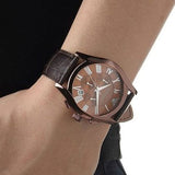 Buy Shop Emporio Armani Valente Classic Brown Dial Brown Leather Strap Watch For Men - AR1609 USA Online