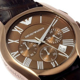 Buy Shop Emporio Armani Valente Classic Brown Dial Brown Leather Strap Watch For Men - AR1609 USA Online