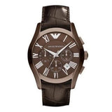 Buy Shop Emporio Armani Valente Classic Brown Dial Brown Leather Strap Watch For Men - AR1609 USA Online